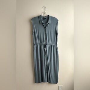 EILEEN FISHER Sleeveless Buttondown Jersey Dress - Petite M